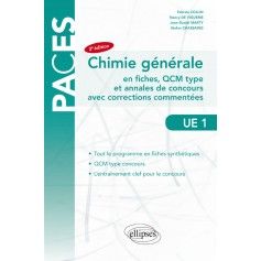 Chimie générale : fiches, QCM type et annales de concours avec corrections commentées UE1